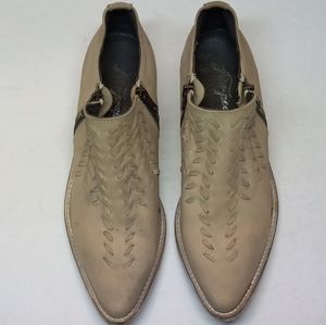 FREE PEOPLE ANKLE BOOT WESTERN STYLE DISTRESSED